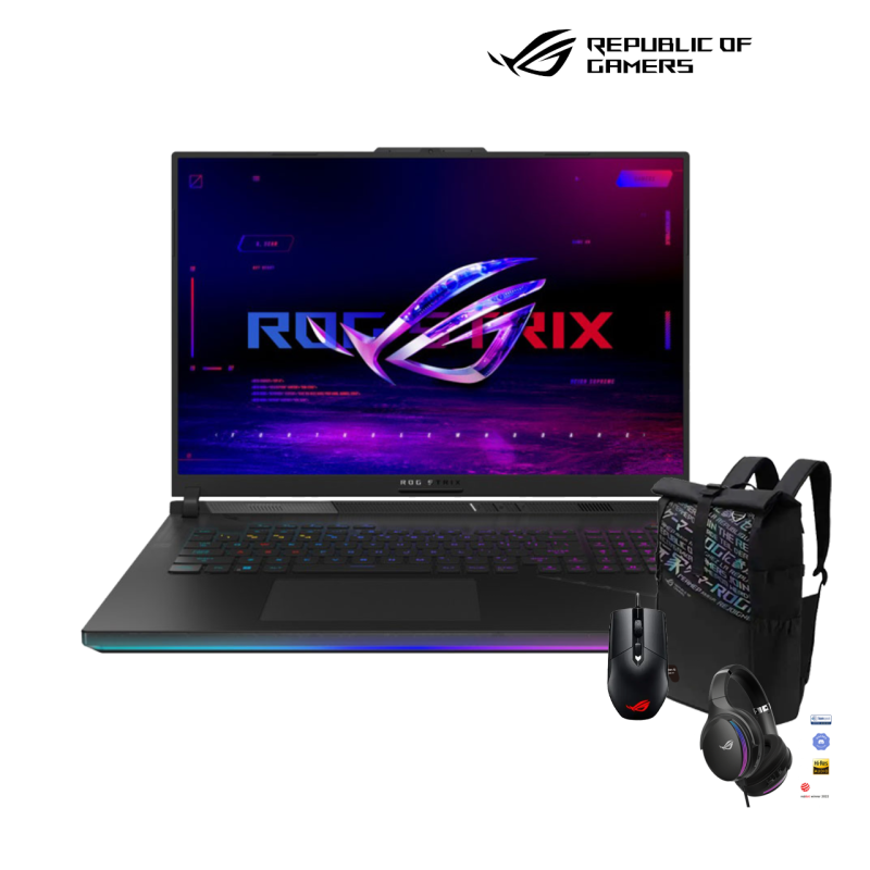 ASUS ROG SCAR 18 | G834JZR-N6063W-BALCK (Intel  i9-14900HX/32GB/1TB PCIE M.2/RTX4080-8GB/18"(2K)QHD(240HZ)/Win 11 )