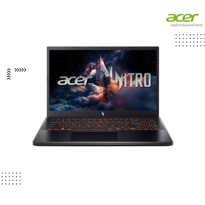 ACER Nitro V15  | 52-57BB - Black ( Intel Core i5-13420H / 16GB / 512GB PCIE  SSD /15.6"FHD -165HZ /RTX5050-8GB /DOS )