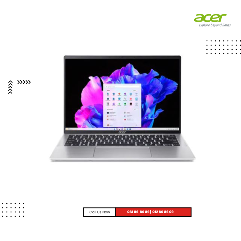 Acer Swift GO 14 | SFG14-73-72XP-Pure Silver ( Intel Core Ultra 7 -155H / 16GB / 512 GB PCIE SSD /14"2.8K IPS/ Win11 )