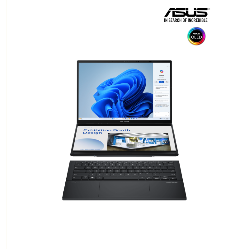 ASUS ZENBOOK DUO | UX8406MA-PZ023W - Inkwell Gray ( Intel® Core™ Ultra 9 Processor 185H/ 32GB / 1TB PCIE / 14" OLED( 120Hz) -3K /Win11 ) TuochScreen