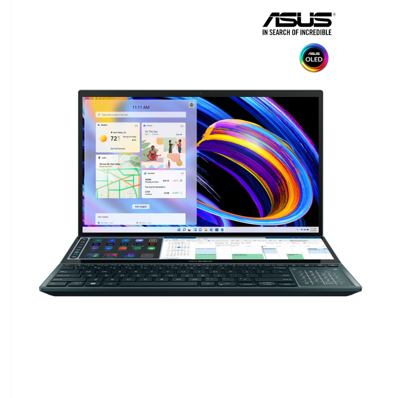 Asus ZENBOOK | Pro  Duo 15 OLED ( UX582ZM - BLUE ) (  Intel Corei7-12700H/ 16 GB / 1TB PCIE / 15.6" OLED-4K /RTX3060-6GB/ Win11)