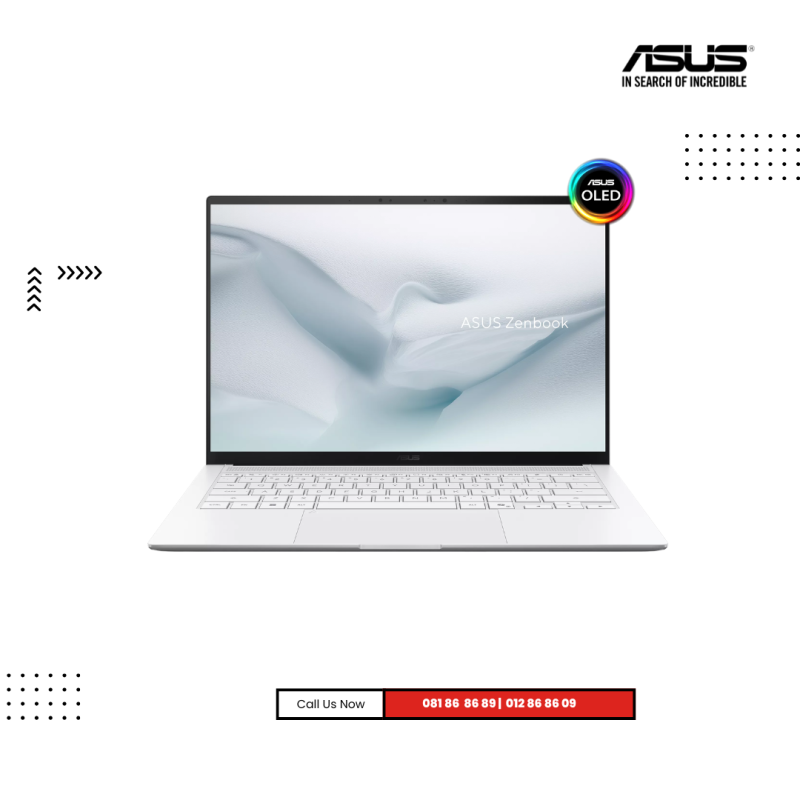 ASUS ZENVOBOOK  S14 OLED | UX5406SA-QJ508W-Scandinavian White( Intel Ultra 7-256V/ 16GB / 1TB PICE M.2/ 14"WUXGA -OLED -60Hz / Win11 )