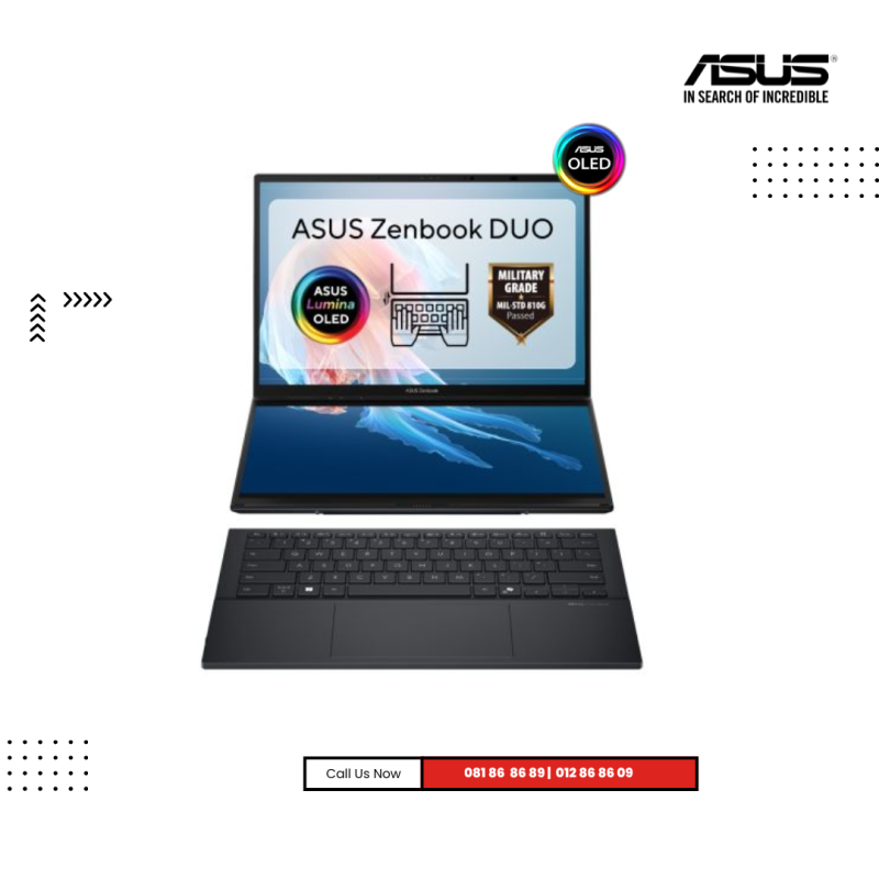 ASUS ZENBOOK DUO |  UX8406CA-PZ165W 2I-INKWELL GRAY ( Intel® Core™ Ultra 9 Processor 285H/ 32GB / 1TB PCIE / 14" OLED( 120Hz) -3K /Win11 ) TuochScreen