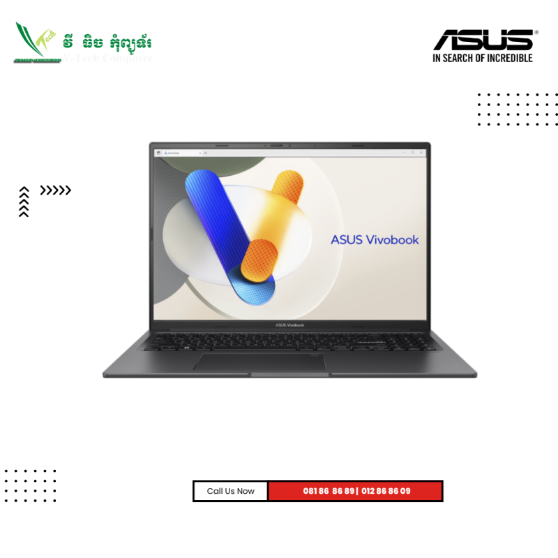 ASUS VIVBOOK  16 | R1605VM-indle Black ( Intel Core i5-13420H / 16GB / 512GB PCIE / 16"Full HD+( IPS ) /Dos)