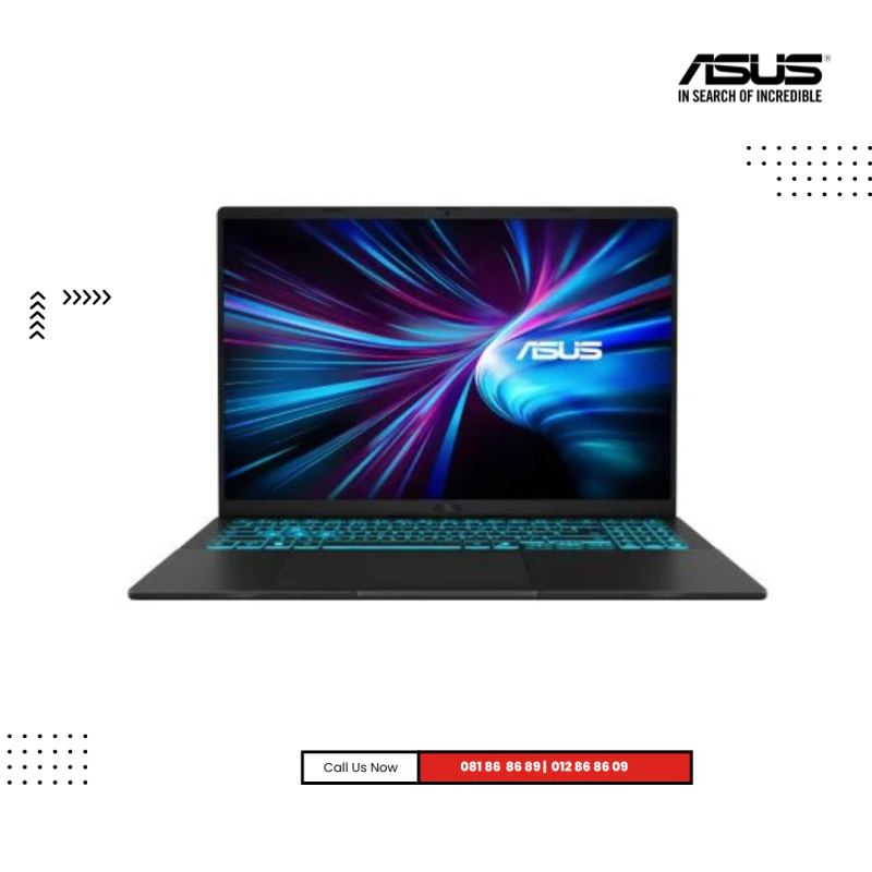 ASUS  V16 GAMING | V3607VU-RP196W -Black  ( Intel® Core™ 5 -210H/ 16GB / 512 GB B PCIE SSD /16" FHD+144Hz /RTX4050-6GB/Win11)