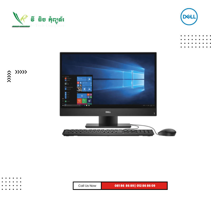 Desktop Dell AIO | 5270- ( Inte Core i7-8700T/ 16GB/ 256 M. 2 SSD  / 22"FHD / DOS ) Second hand