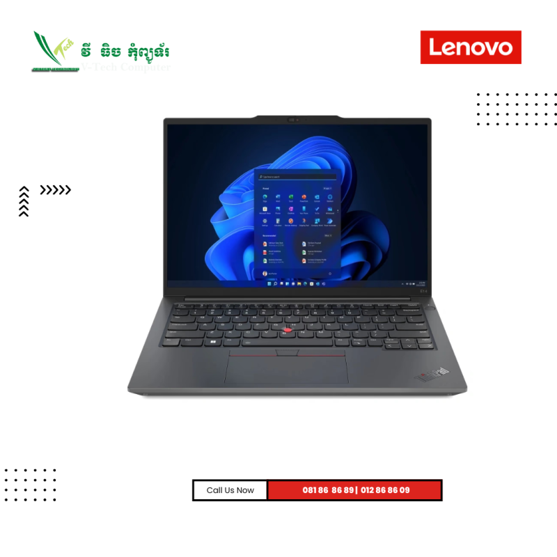 LENOVO ThinkPad E14 | Gen 7-BLACK ( Intel Core Ultra 5-1225U/ 16GB /512 GB PCIE /14"FHD+ /DOS )