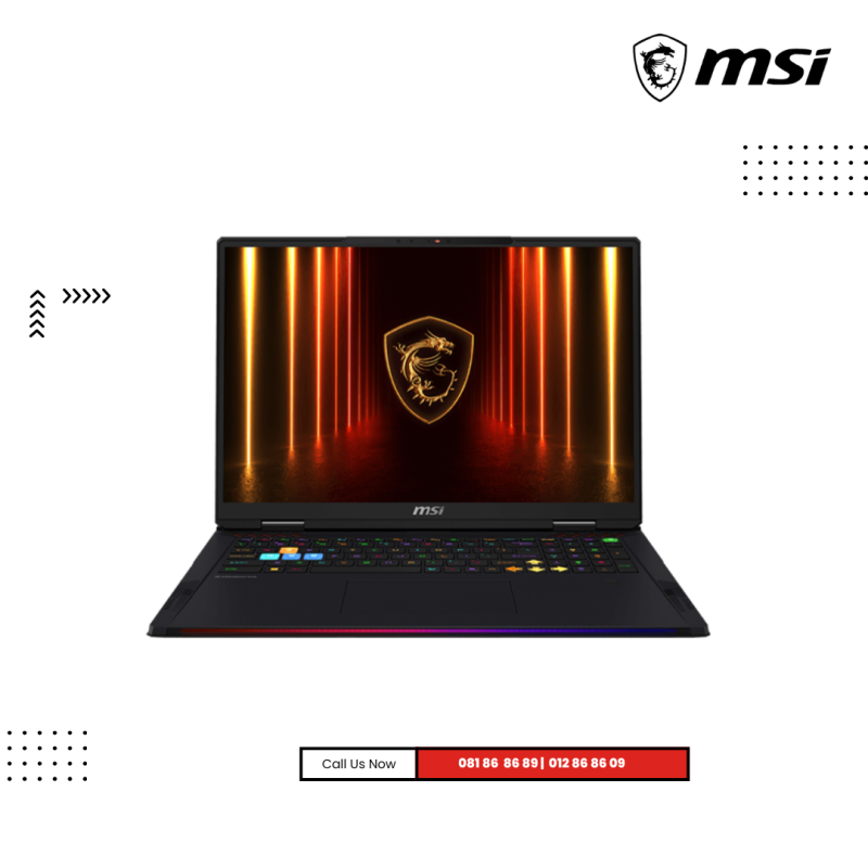 MSI Raider 18 | HX AI A2XWIG-200KH-Core Black ( Intel Core™ Ultra 9 275HX/ 32GB / 2TB PCIe SSD /18"UHD+  (120Hz) /RTX 5080-16GB/Win 11 )