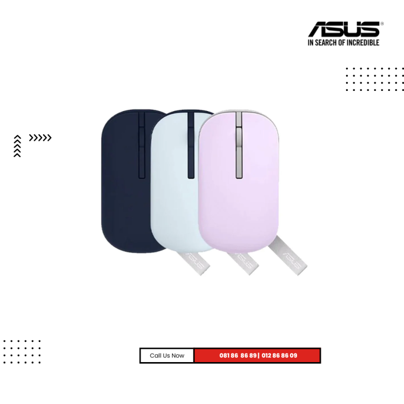 Mouse Asus  |  MD100- Marshmallow ( Wireless ​+ Bluetooth ) PURPLE/BEIGE/BLUE