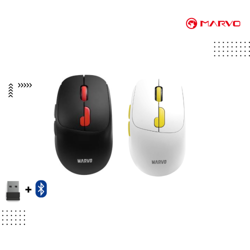 Mouse Marvo | M809W1 BK/Wh - ( WIRELESS+ Bluetooth )