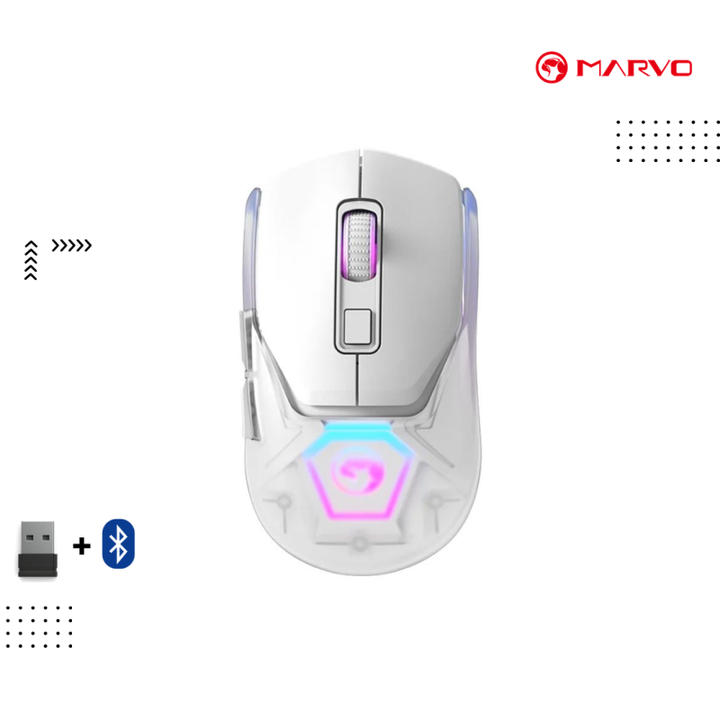 Mouse Marvo |  Z Fit PRO (  WIRELESS+  Blutooth )  White  & Black