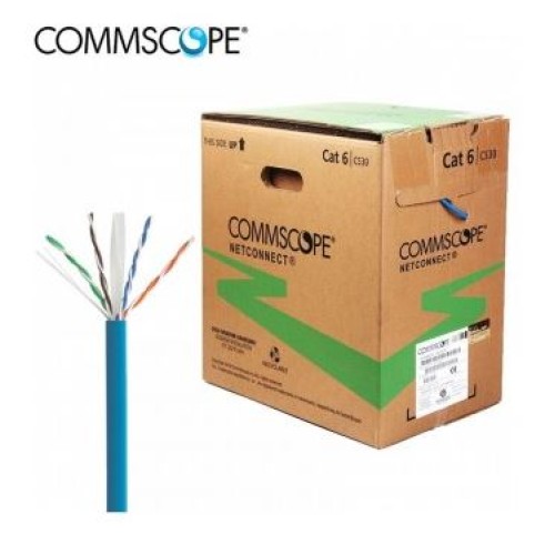 Cable CAT6 Ethernet COMMSCOP UTP AMP CAT6 ORIGINAL 24AWG,SOL,XF,CM,BLUE,RB 305M NETWORK