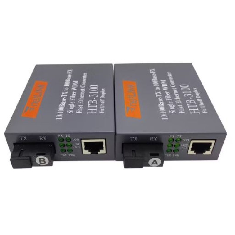 Media Converter | NetLINK Single Fibre WDM fast Ethernet Converter  HTB-3100-25KM