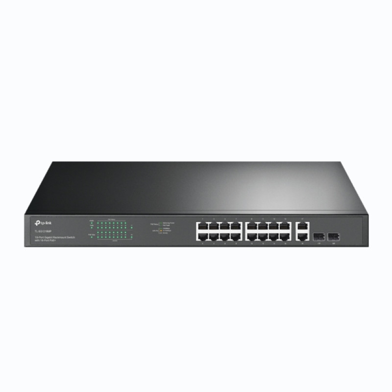 Switch TP-LINK | 18-Port Gigabit Rackmount Switch with 16 PoE+ (TL-SG1218MP)