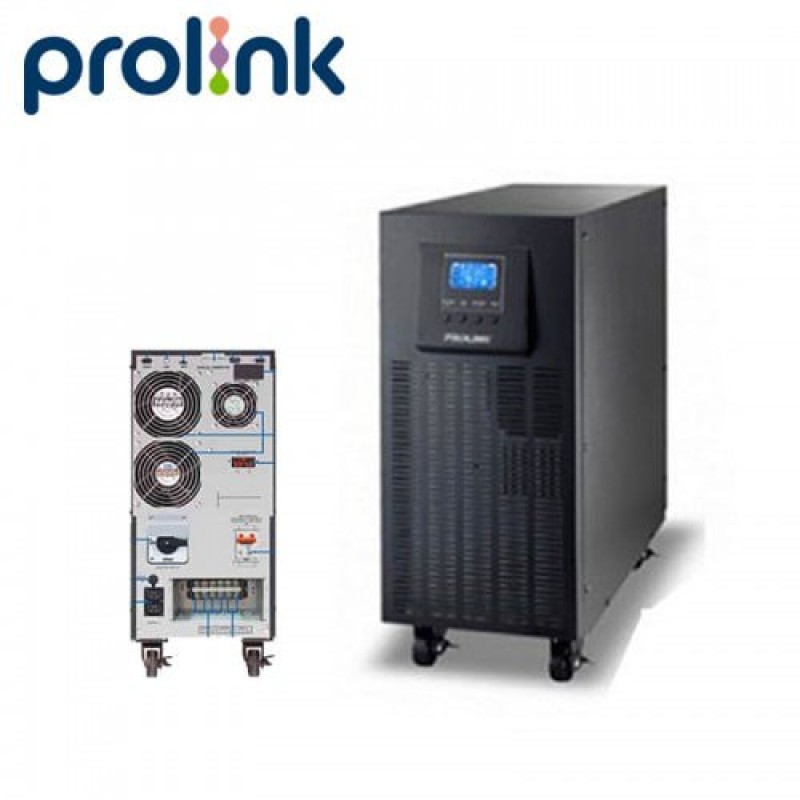 UPS Prolink | 6KVA Online -PRO806-QS, LCD, Terminal, USB, RS232 port, PF1.0  (battery 7AHx20)