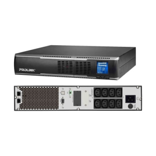 UPS Prolink | 6KVA - PRO806QRS, Rack mount, LCD, Terminal, USB, RS232, PF1.0 (battery 7AHx20)