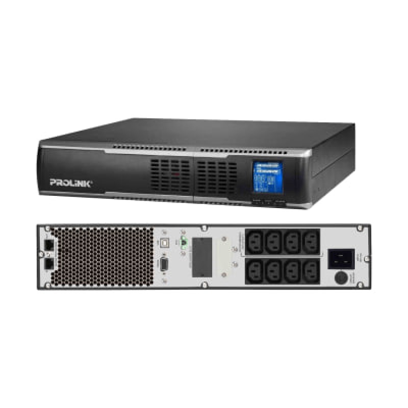 UPS Prolink | 6KVA - PRO806QRS, Rack mount, LCD, Terminal, USB, RS232, PF1.0 (battery 7AHx20)