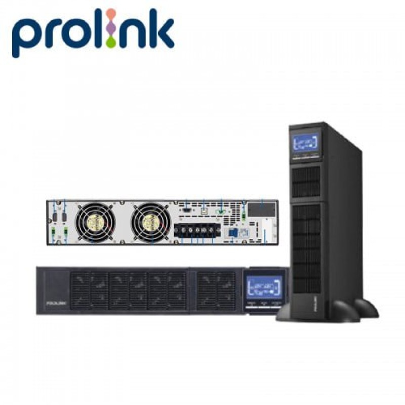 UPS Prolink | 10KVA Online- PRO810-QRS, Rack mount, LCD, Terminal, USB, RS232, PF1.0  (battery 9AHx20 )